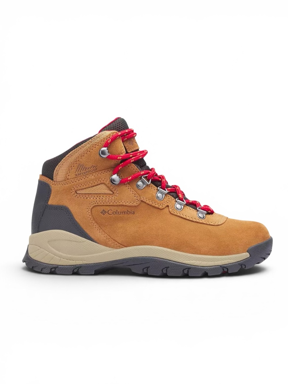 Columbia Waterproof Suede Hiking Boots Outdoor Shoes Brown Red Omni-Grip 9.5